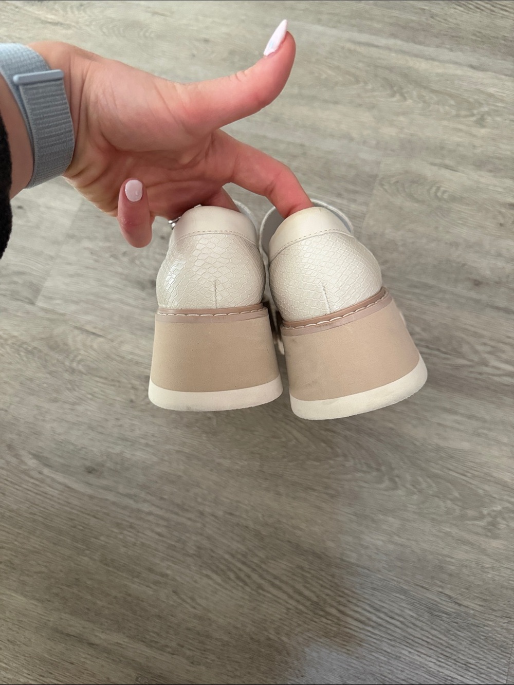 Dolce Vita Cream Platform Penny Loafers - Picture 6 of 6